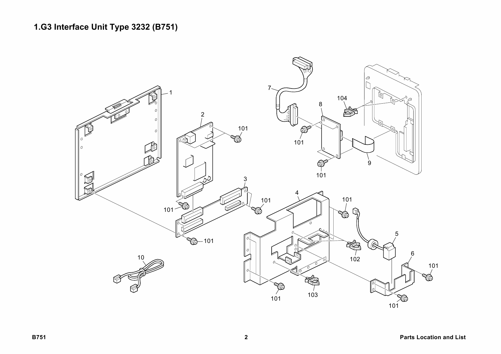 RICOH Options B751 G3-INTERFACE-UNIT-TYPE-3232 Parts Catalog PDF download-4